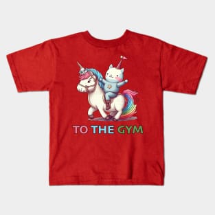 Unicorn To The Gym Kids T-Shirt